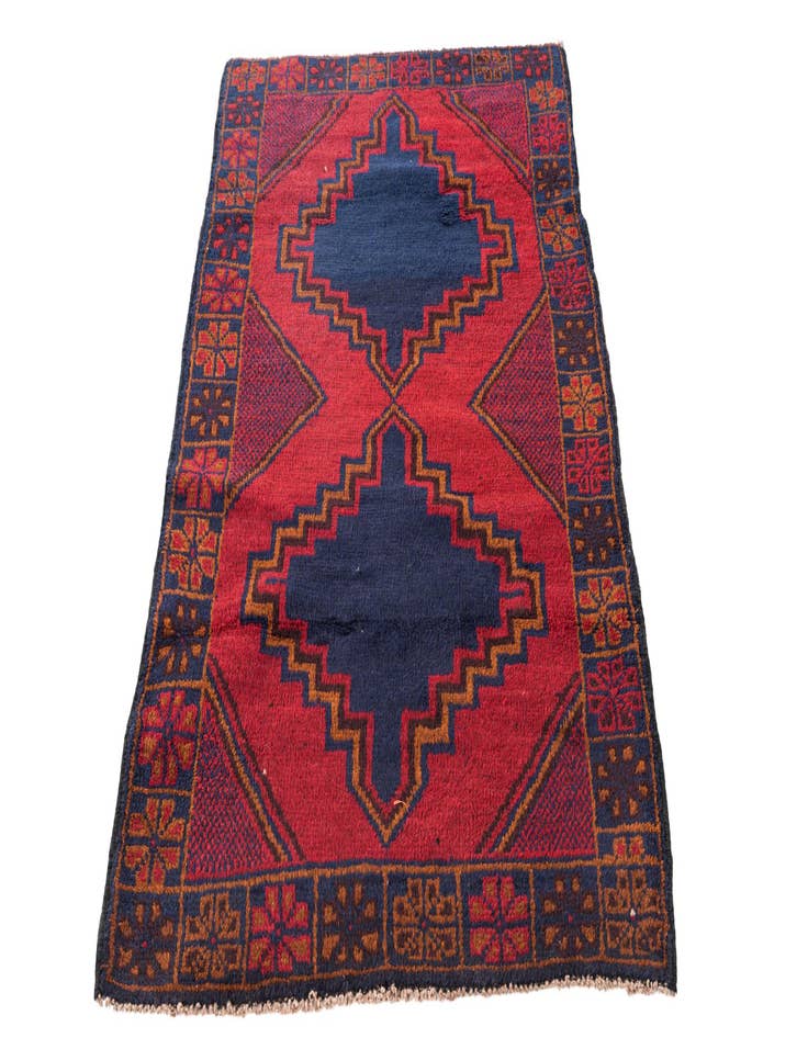 Detail image of  2' 11 x 4' 7  Hand Knotted Balouch Persian Wool Rug