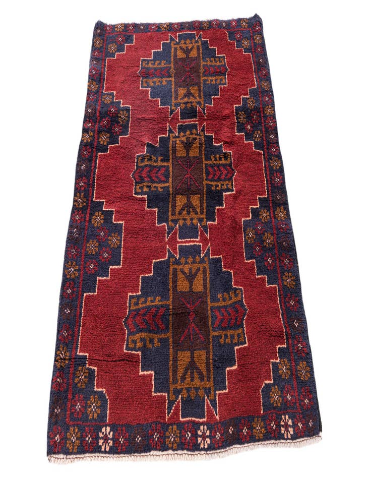 Detail image of  3' x 4' 5  Hand Knotted Balouch Persian Wool Rug