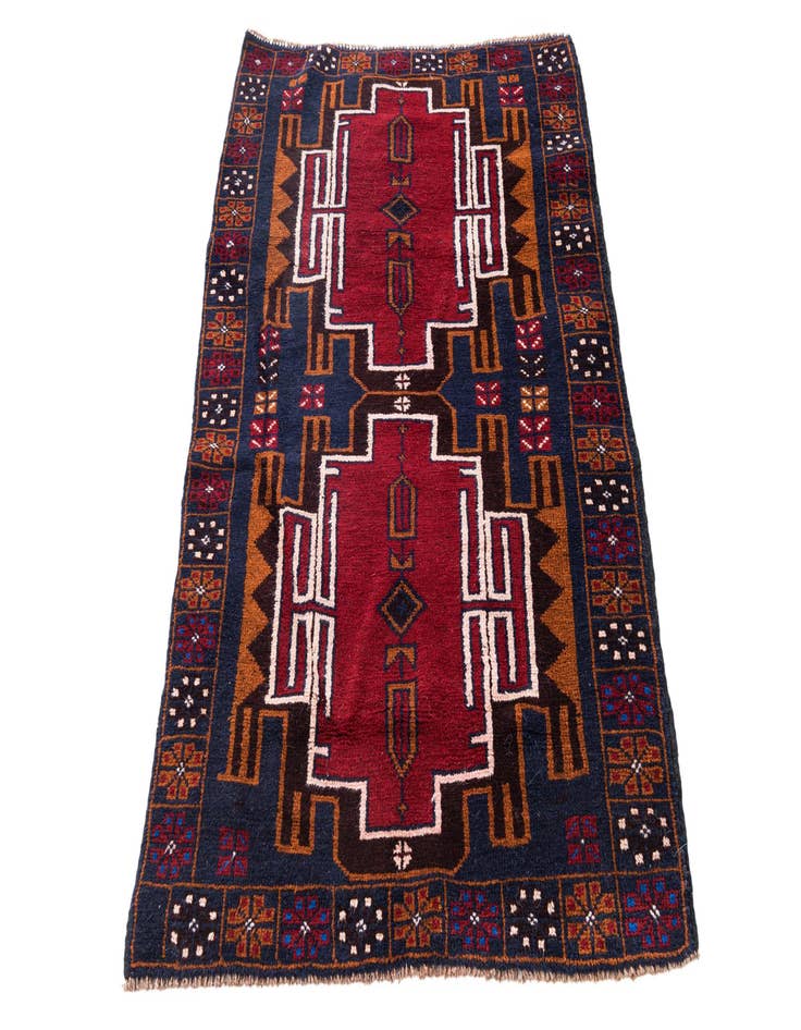 Detail image of  2' 11 x 4' 6  Hand Knotted Balouch Persian Wool Rug