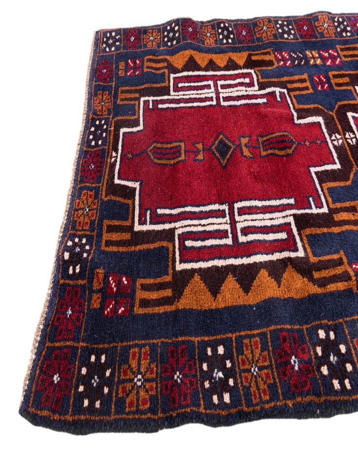 Detail image of  2' 11 x 4' 6  Hand Knotted Balouch Persian Wool Rug