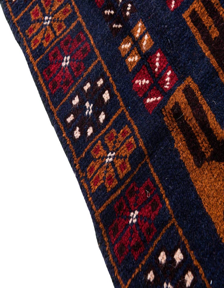 Detail image of  2' 11 x 4' 6  Hand Knotted Balouch Persian Wool Rug