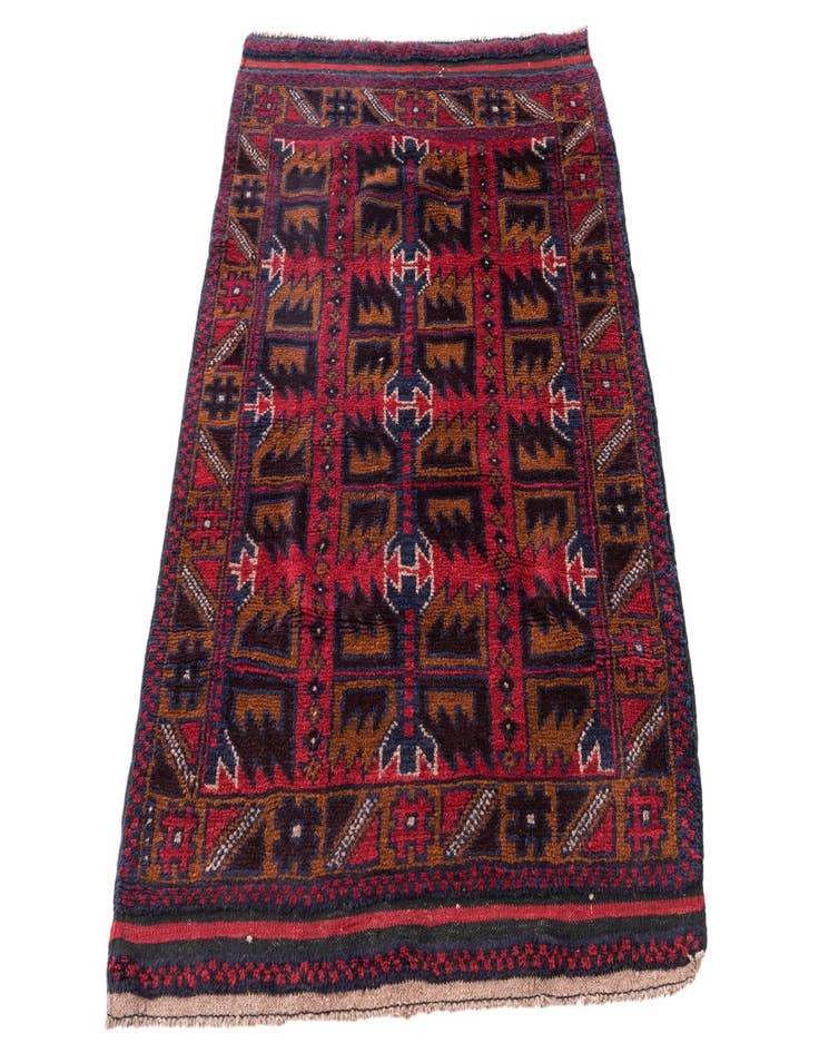 Detail image of  3' x 4' 6  Hand Knotted Balouch Persian Wool Rug