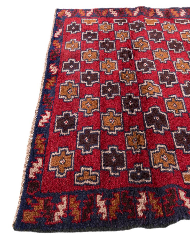 Detail image of  2' 10 x 4' 5  Hand Knotted Balouch Persian Wool Rug