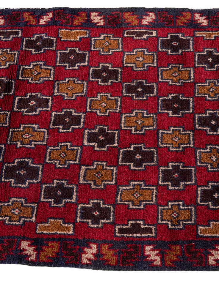 Detail image of  2' 10 x 4' 5  Hand Knotted Balouch Persian Wool Rug