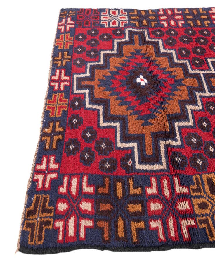 Detail image of  2' 10 x 4' 9  Hand Knotted Balouch Persian Wool Rug