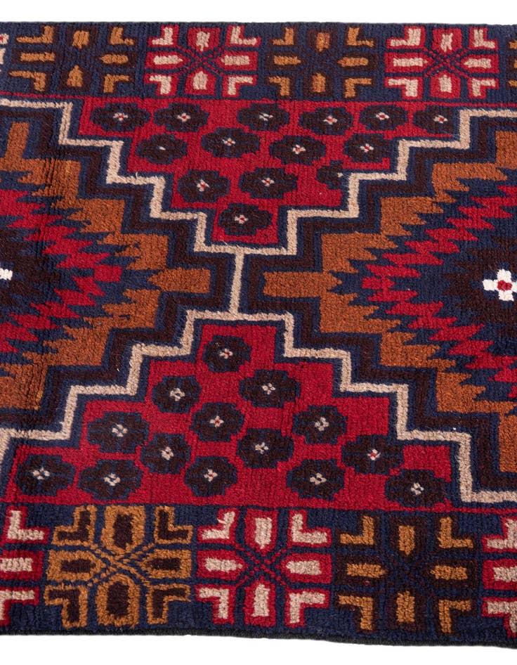 Detail image of  2' 10 x 4' 9  Hand Knotted Balouch Persian Wool Rug