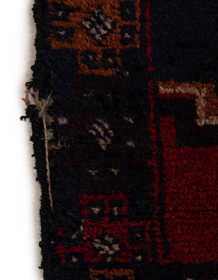 Detail image of  2' 10 x 4' 9  Hand Knotted Balouch Persian Wool Rug