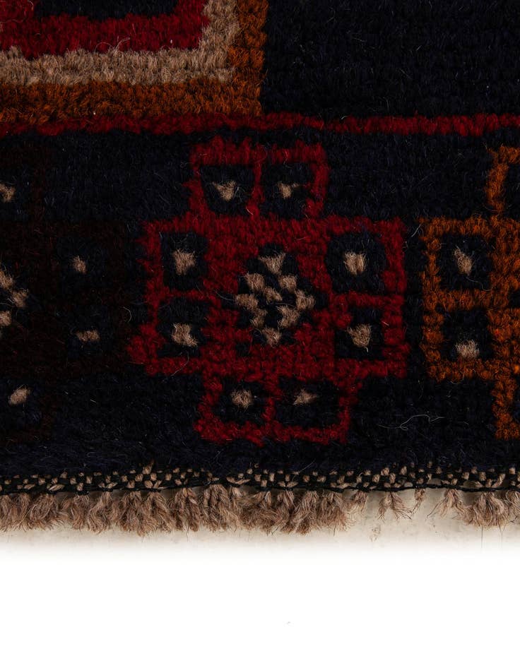 Detail image of  2' 10 x 4' 9  Hand Knotted Balouch Persian Wool Rug