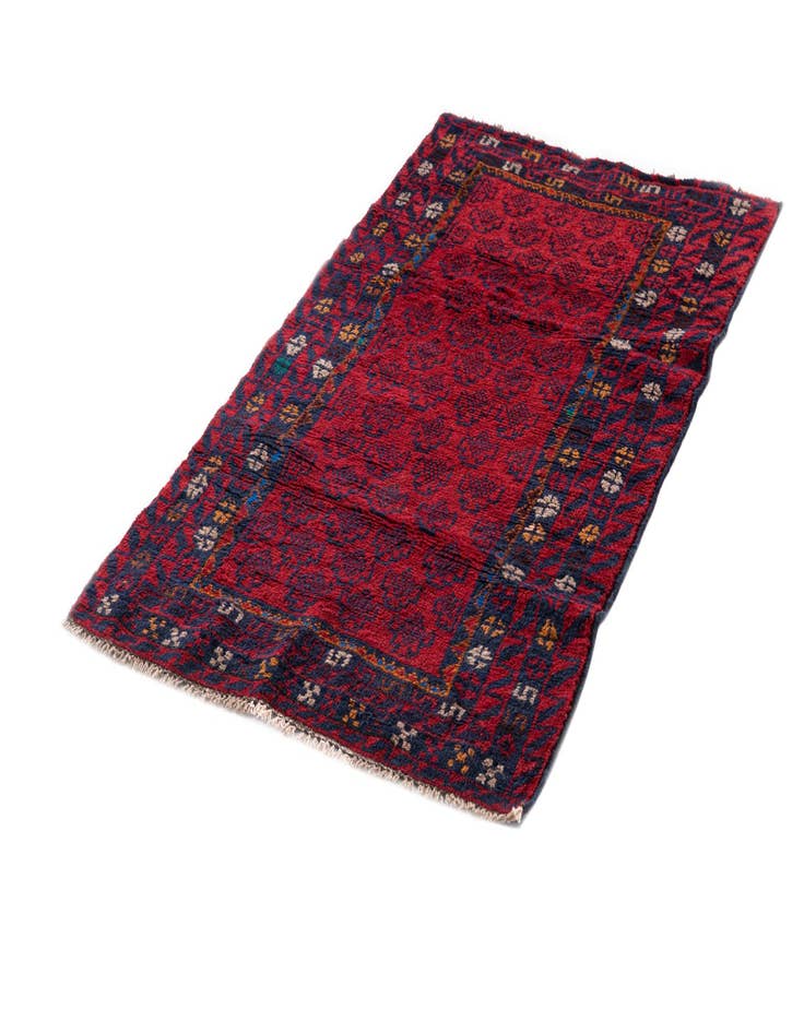 Detail image of  2' 9 x 4' 7  Hand Knotted Balouch Persian Wool Rug