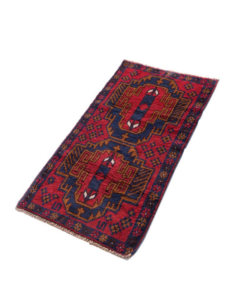 Detail image of  2' 9 x 4' 7  Hand Knotted Balouch Persian Wool Rug