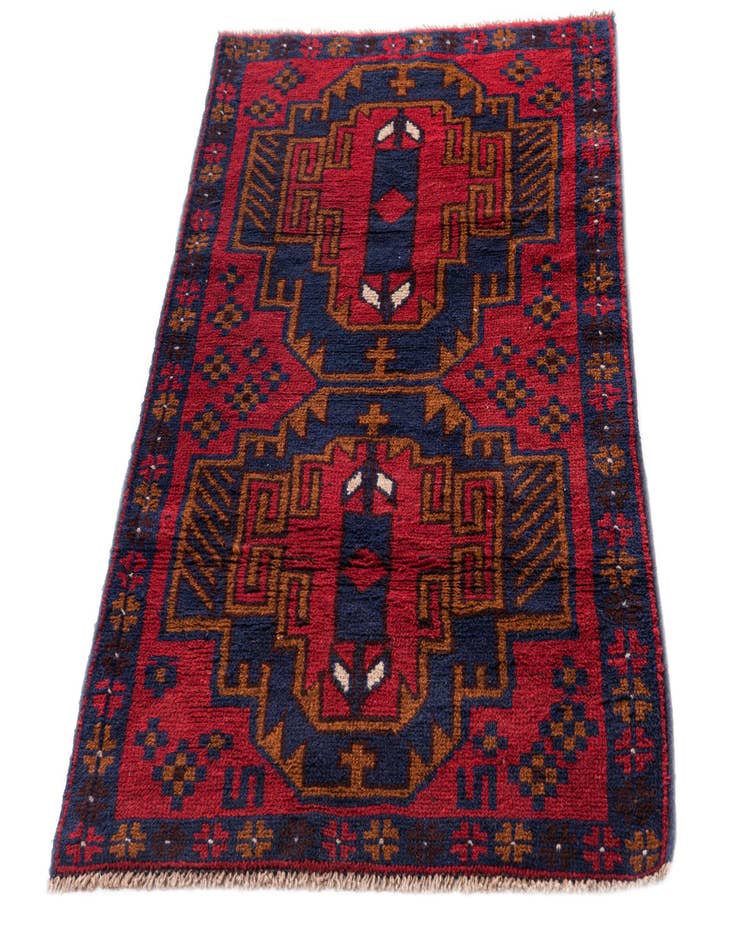 Detail image of  2' 9 x 4' 7  Hand Knotted Balouch Persian Wool Rug