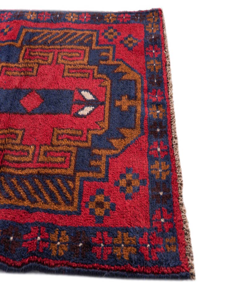 Detail image of  2' 9 x 4' 7  Hand Knotted Balouch Persian Wool Rug