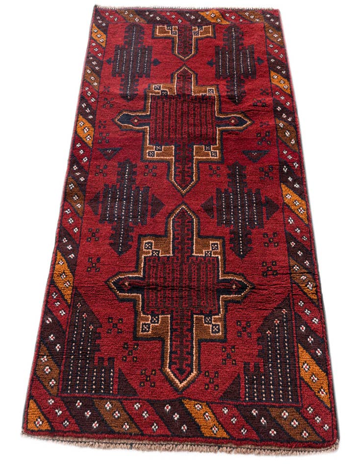 Detail image of  2' 9 x 4' 10  Hand Knotted Balouch Persian Wool Rug