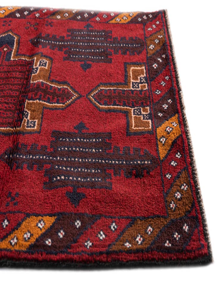 Detail image of  2' 9 x 4' 10  Hand Knotted Balouch Persian Wool Rug