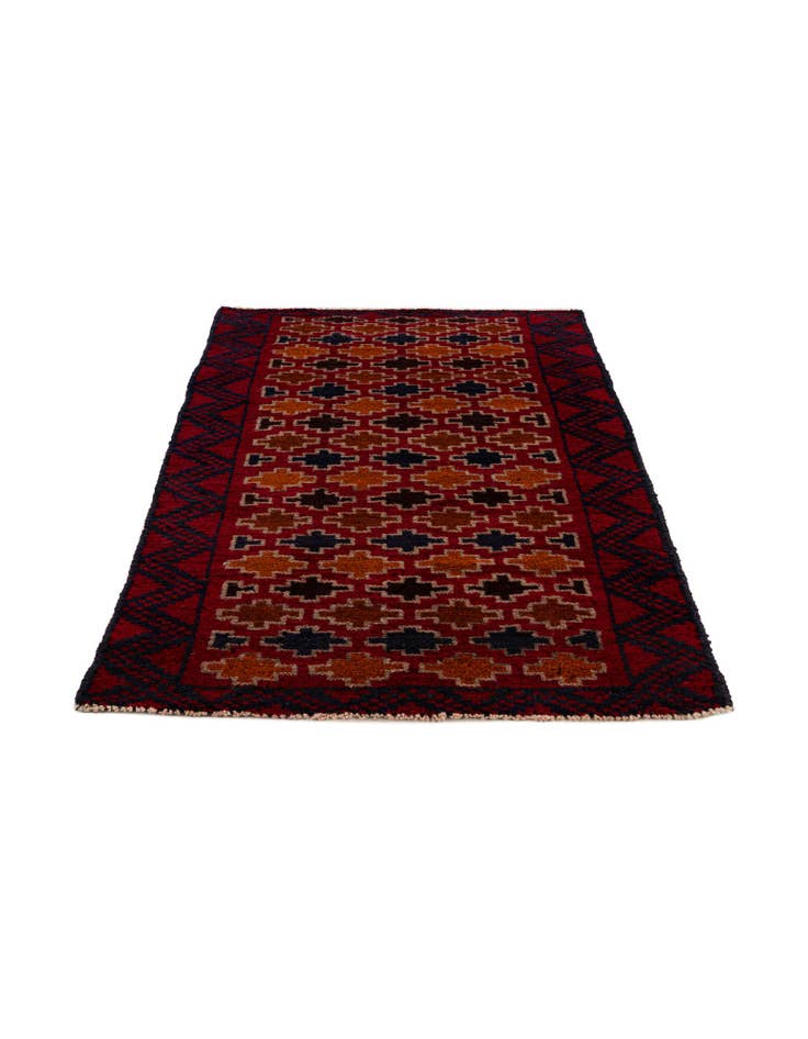 Detail image of  2' 10 x 4' 7  Hand Knotted Balouch Persian Wool Rug