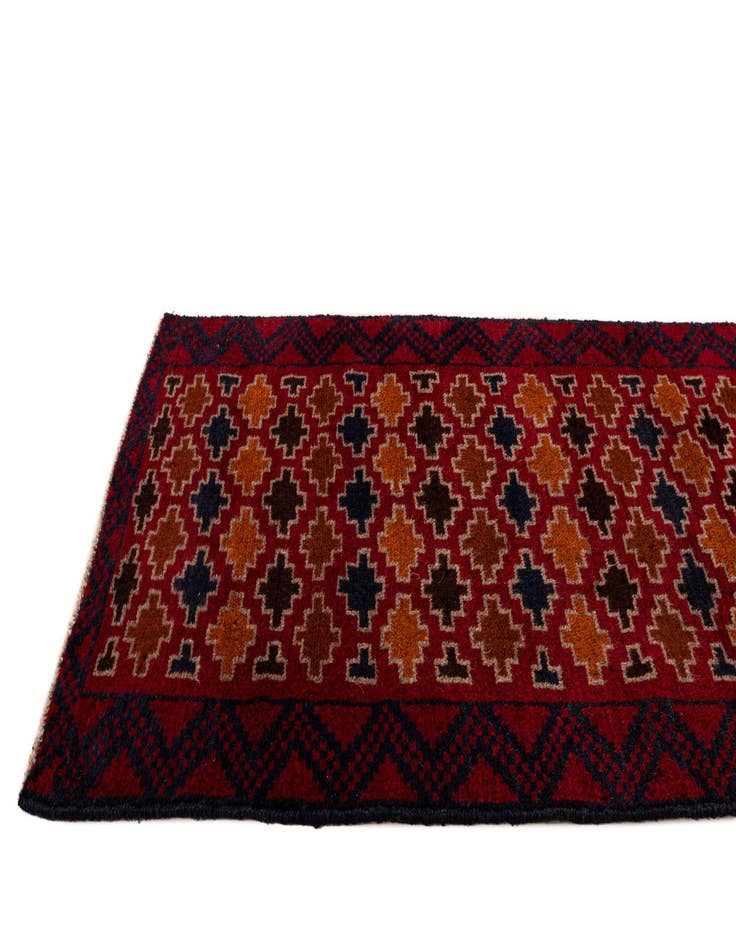 Detail image of  2' 10 x 4' 7  Hand Knotted Balouch Persian Wool Rug