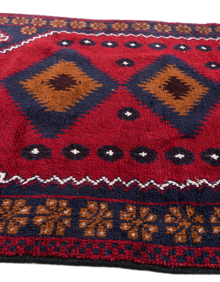 Detail image of  2' 10 x 4' 9  Hand Knotted Balouch Persian Wool Rug
