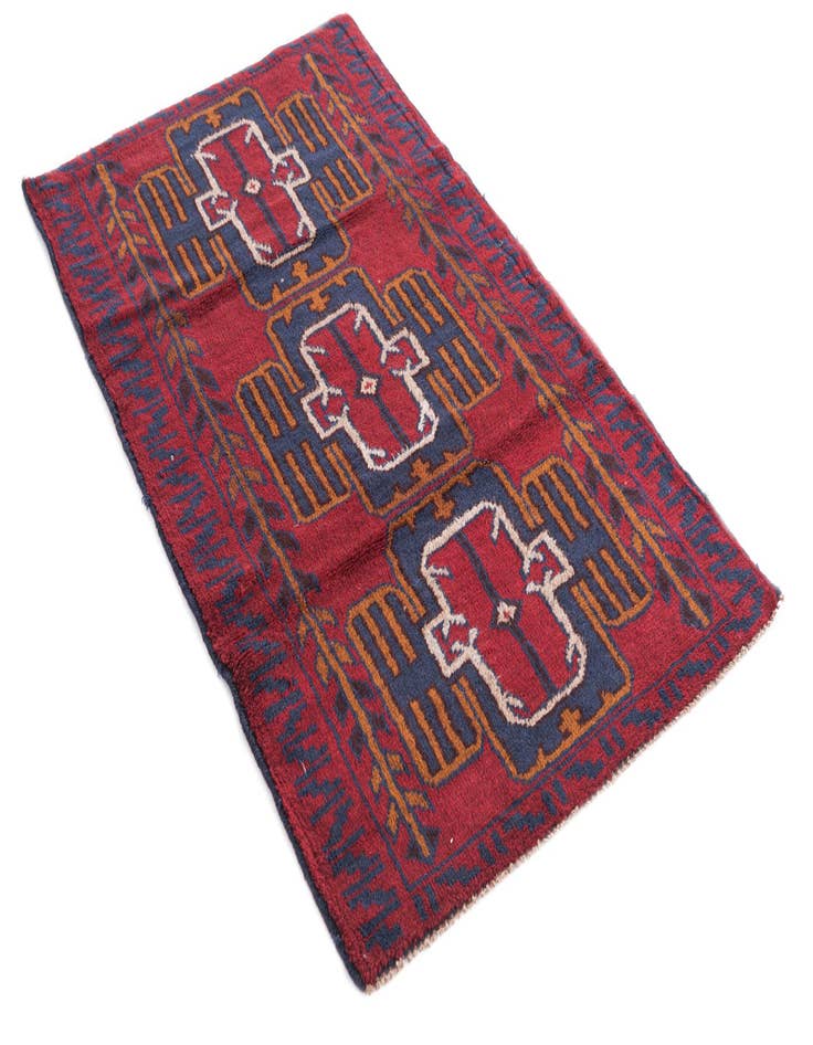 Detail image of  2' 10 x 4' 8  Hand Knotted Balouch Persian Wool Rug