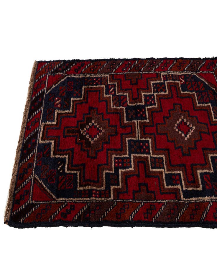 Detail image of  2' 10 x 4' 7  Hand Knotted Balouch Persian Wool Rug