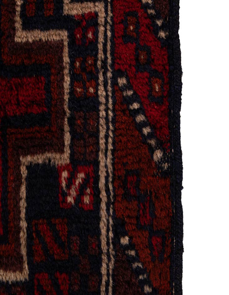 Detail image of  2' 10 x 4' 7  Hand Knotted Balouch Persian Wool Rug