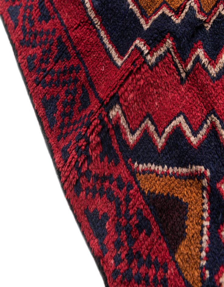 Detail image of  2' 10 x 4' 6  Hand Knotted Balouch Persian Wool Rug