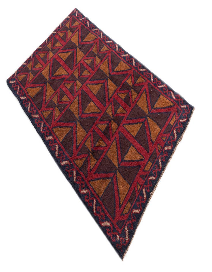 Detail image of  2' 10 x 4' 5  Hand Knotted Balouch Persian Wool Rug