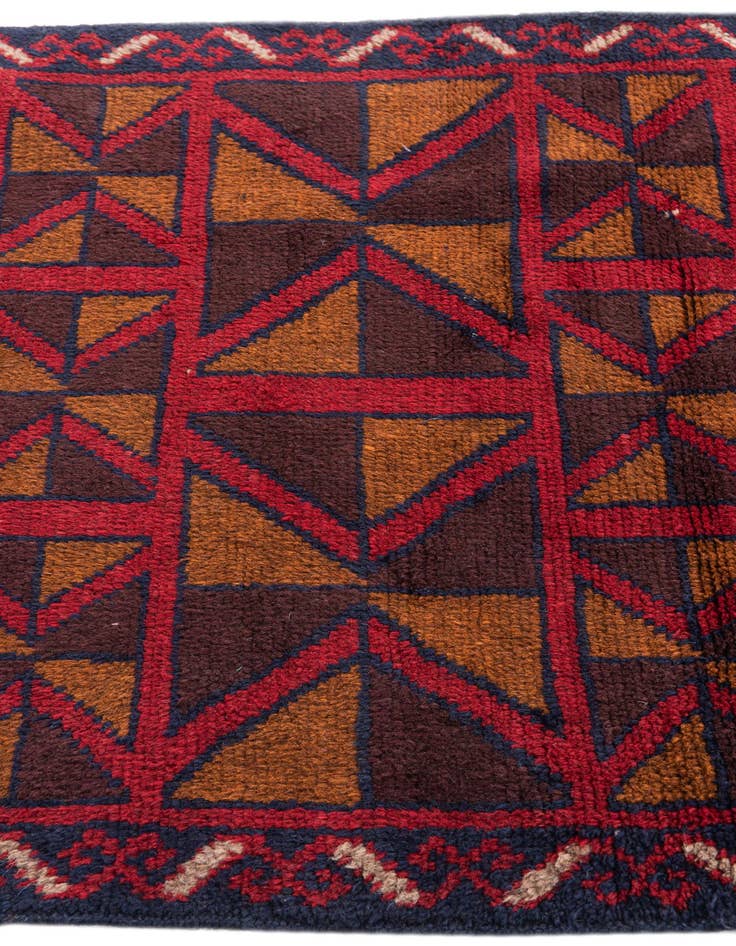 Detail image of  2' 10 x 4' 5  Hand Knotted Balouch Persian Wool Rug