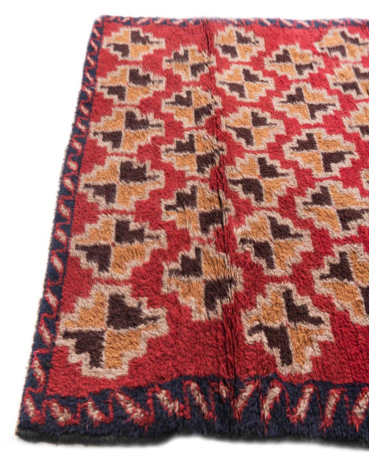 Detail image of  2' 10 x 4' 6  Hand Knotted Balouch Persian Wool Rug
