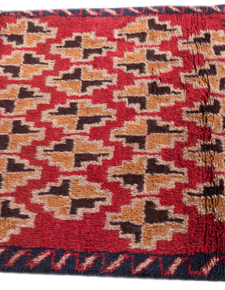 Detail image of  2' 10 x 4' 6  Hand Knotted Balouch Persian Wool Rug