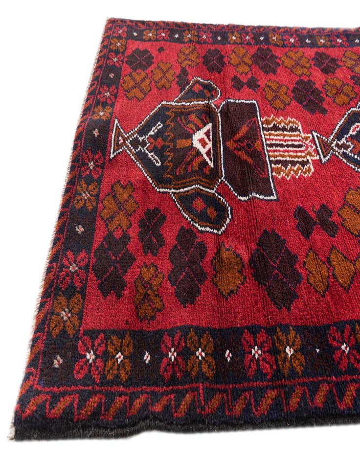 Detail image of  2' 10 x 4' 7  Hand Knotted Balouch Persian Wool Rug
