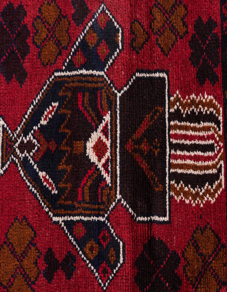 Detail image of  2' 10 x 4' 7  Hand Knotted Balouch Persian Wool Rug
