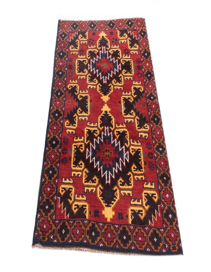 Detail image of  3' x 4' 5  Hand Knotted Balouch Persian Wool Rug