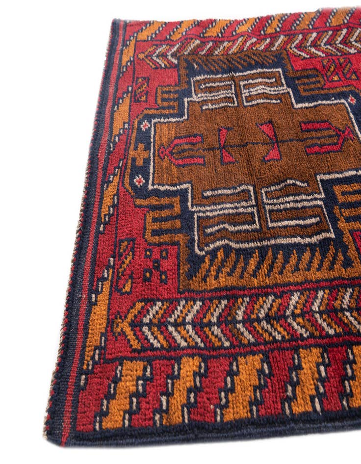 Detail image of  2' 10 x 4' 8  Hand Knotted Balouch Persian Wool Rug