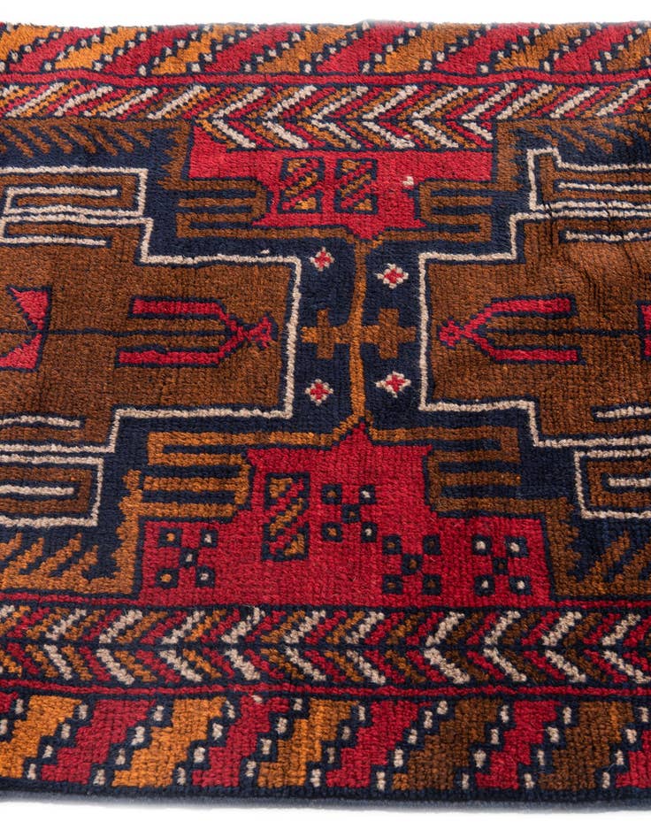 Detail image of  2' 10 x 4' 8  Hand Knotted Balouch Persian Wool Rug