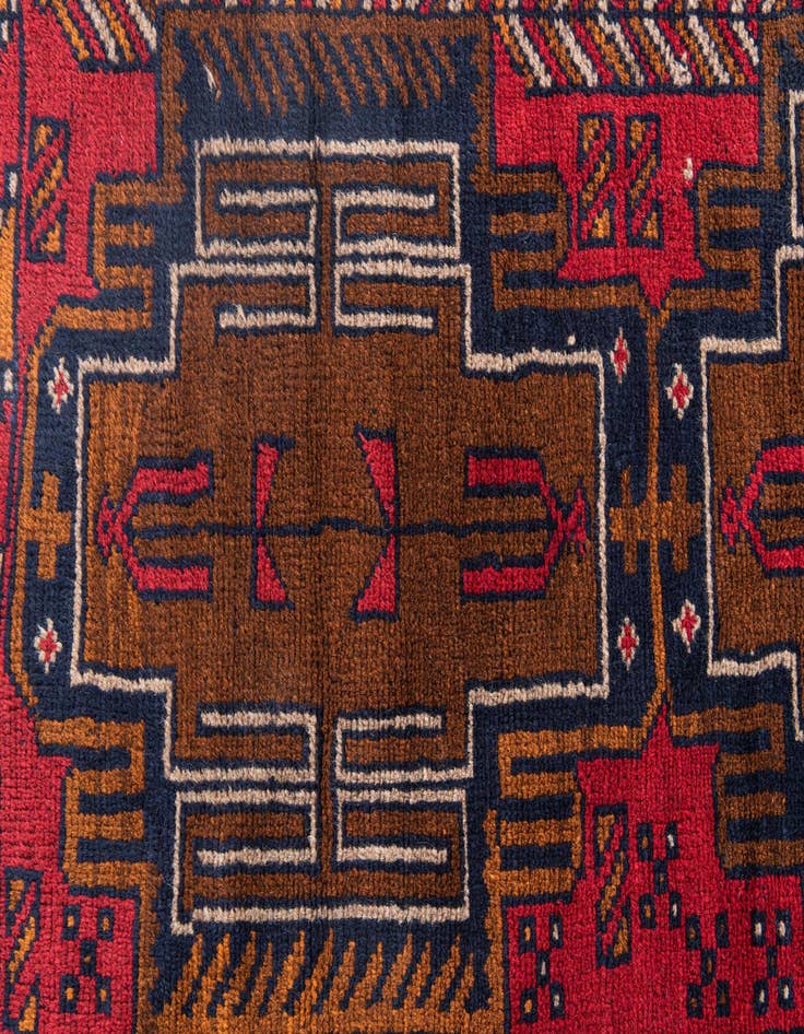 Detail image of  2' 10 x 4' 8  Hand Knotted Balouch Persian Wool Rug
