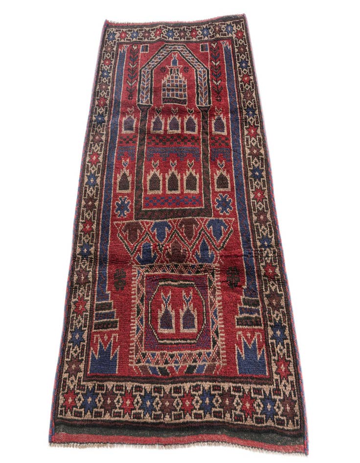 Detail image of  3' x 4' 8  Hand Knotted Balouch Persian Wool Rug