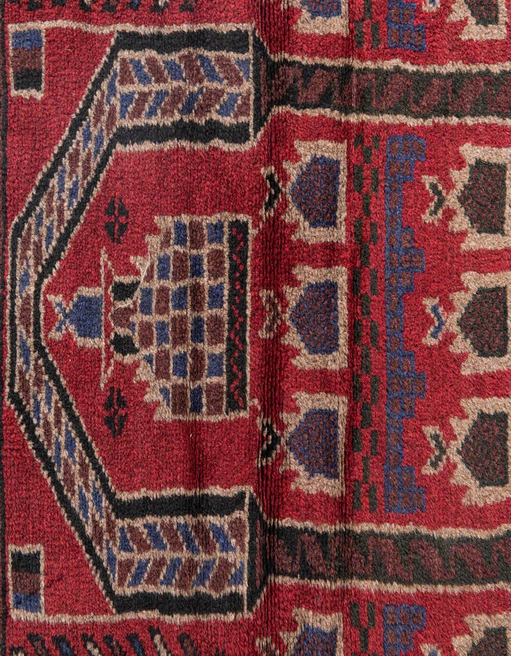 Detail image of  3' x 4' 8  Hand Knotted Balouch Persian Wool Rug