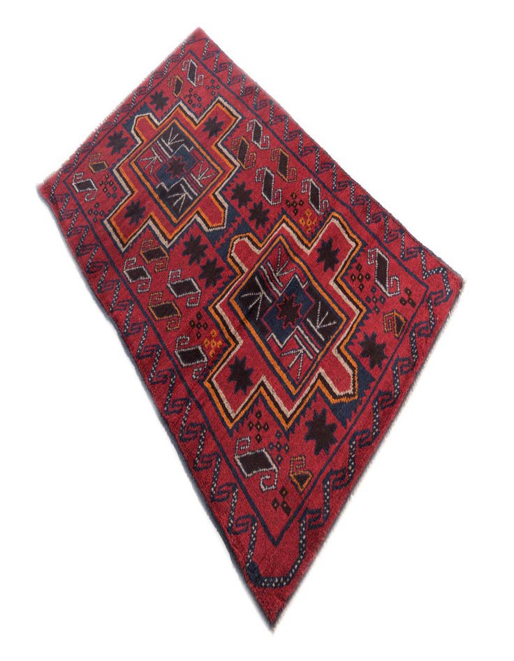 Detail image of  2' 10 x 4' 8  Hand Knotted Balouch Persian Wool Rug