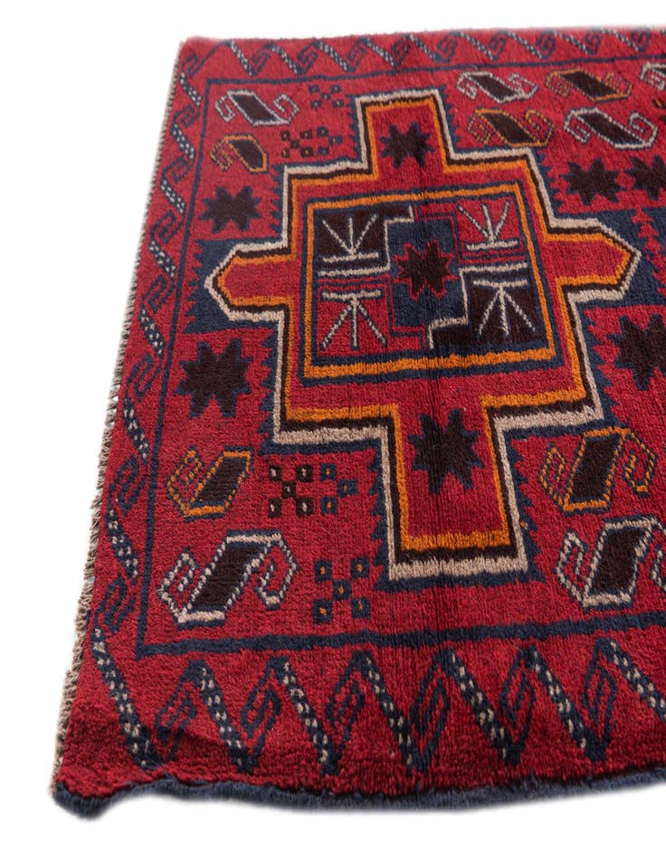 Detail image of  2' 10 x 4' 8  Hand Knotted Balouch Persian Wool Rug