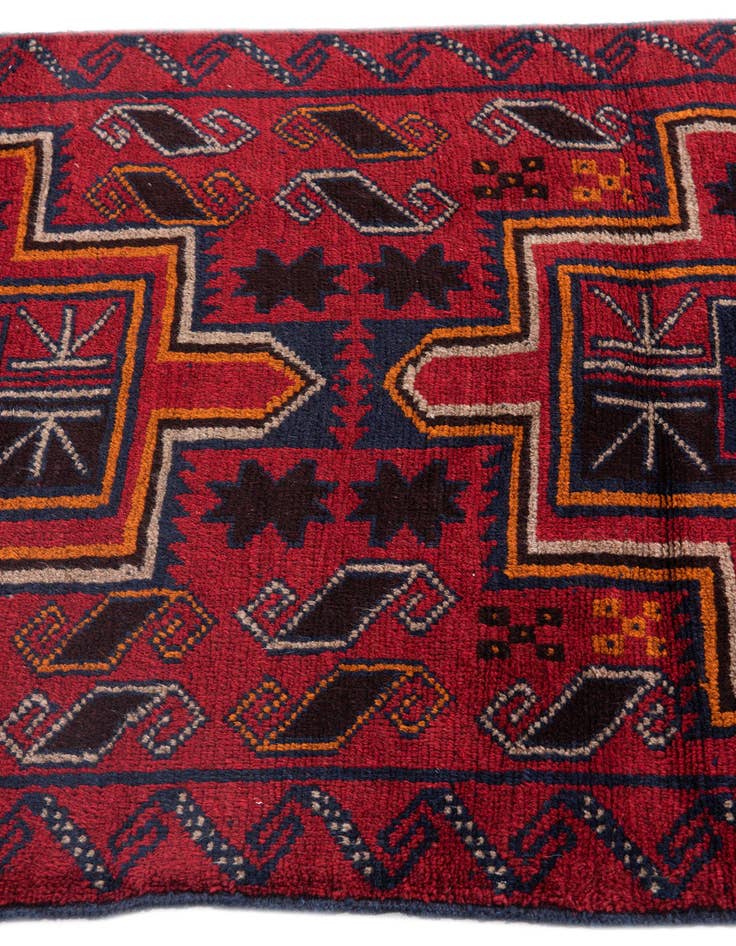 Detail image of  2' 10 x 4' 8  Hand Knotted Balouch Persian Wool Rug