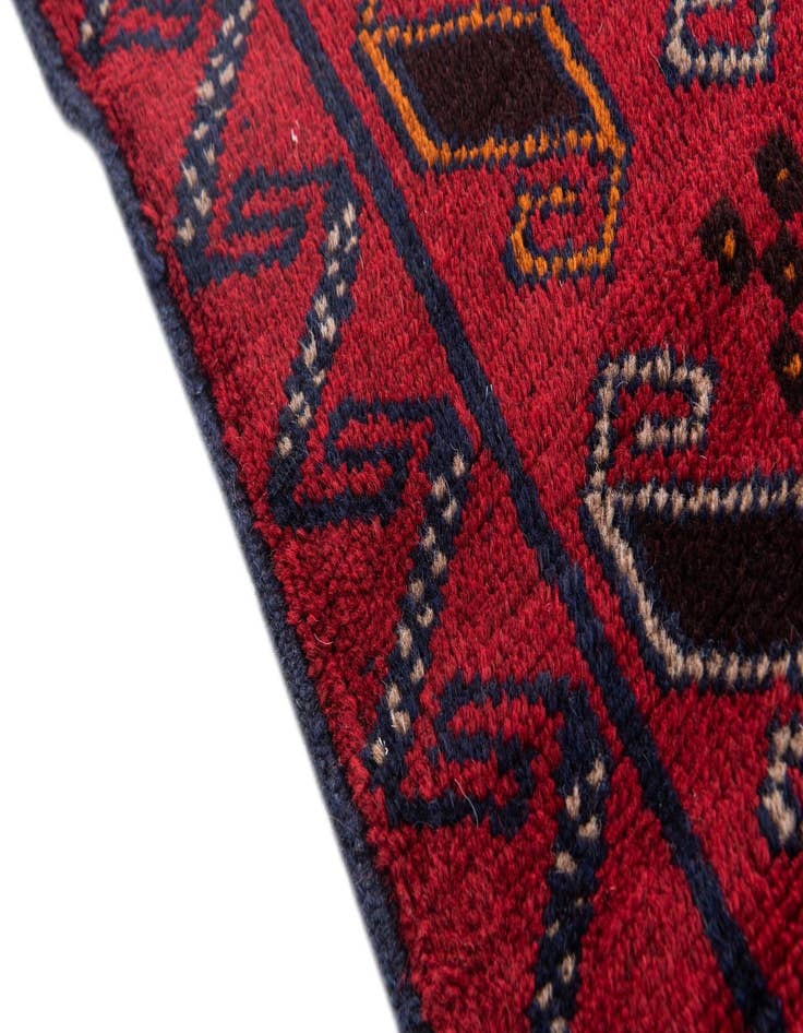 Detail image of  2' 10 x 4' 8  Hand Knotted Balouch Persian Wool Rug