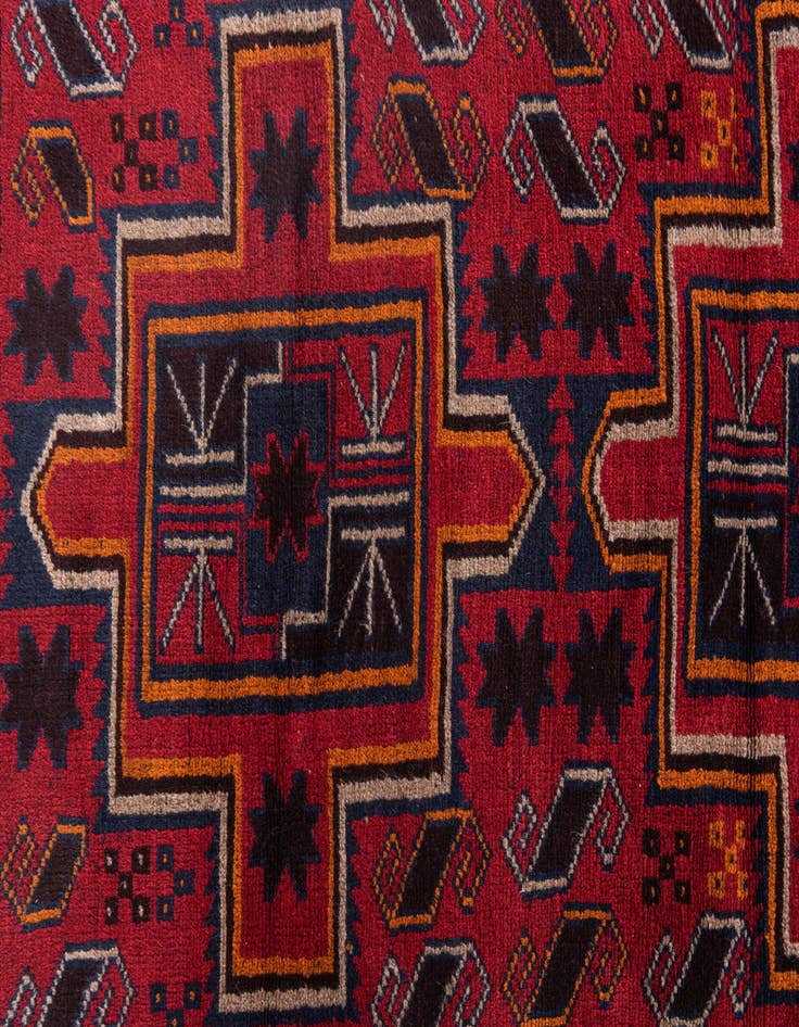 Detail image of  2' 10 x 4' 8  Hand Knotted Balouch Persian Wool Rug
