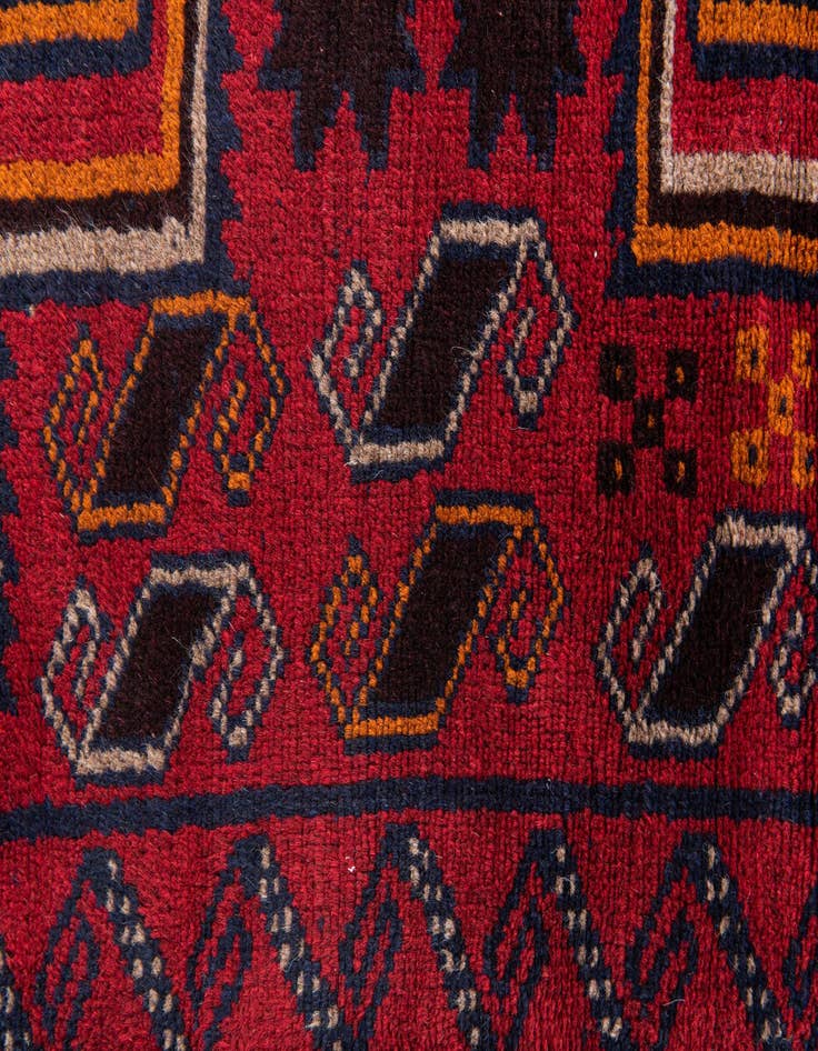 Detail image of  2' 10 x 4' 8  Hand Knotted Balouch Persian Wool Rug