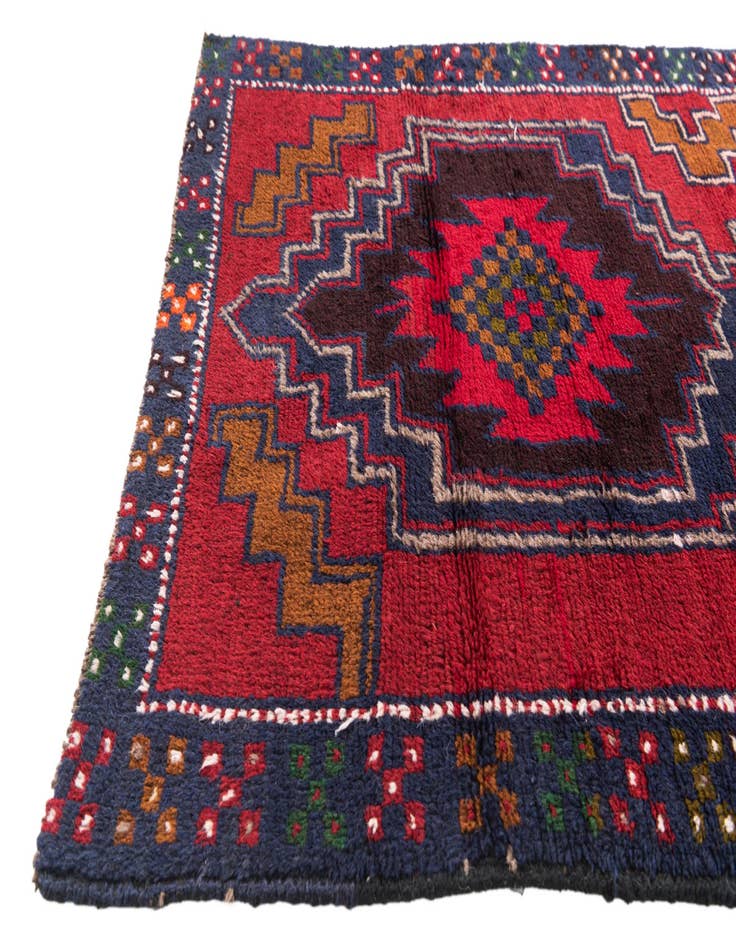 Detail image of  2' 10 x 4' 7  Hand Knotted Balouch Persian Wool Rug