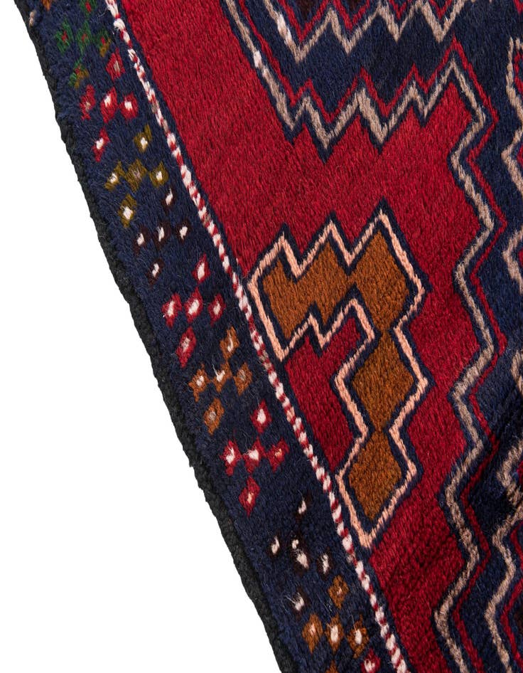 Detail image of  2' 10 x 4' 7  Hand Knotted Balouch Persian Wool Rug