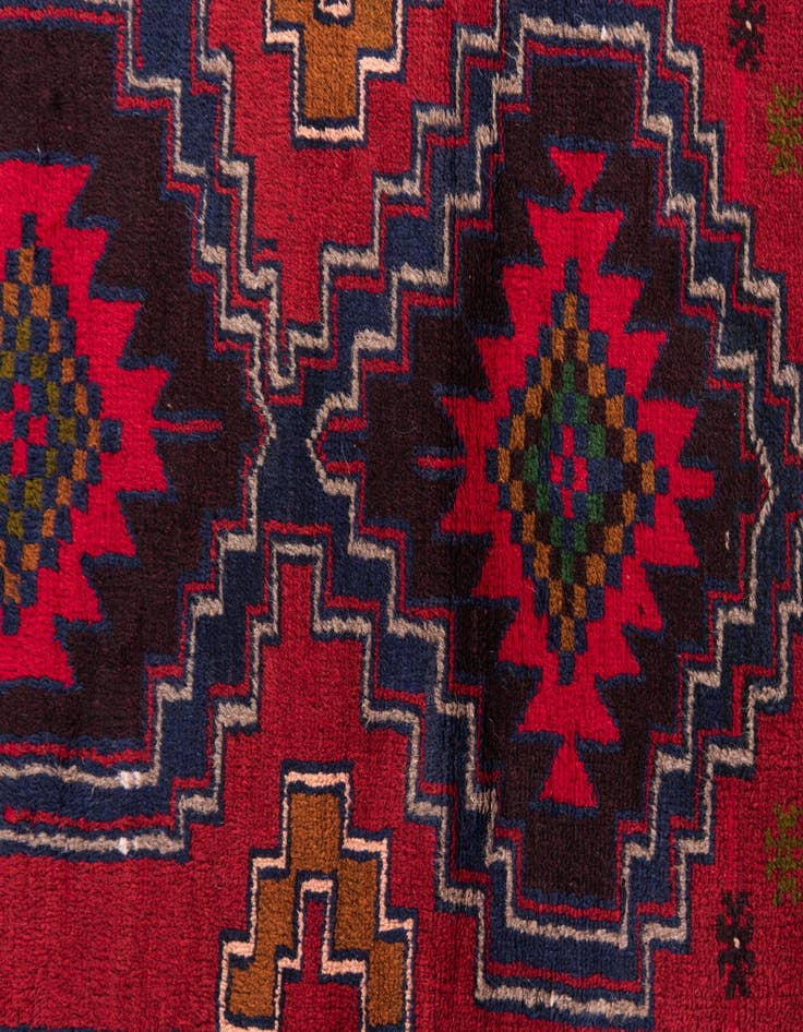 Detail image of  2' 10 x 4' 7  Hand Knotted Balouch Persian Wool Rug