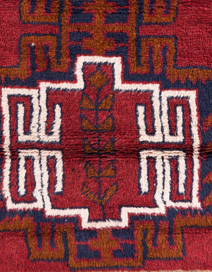 Detail image of  2' 10 x 4' 5  Hand Knotted Balouch Persian Wool Rug