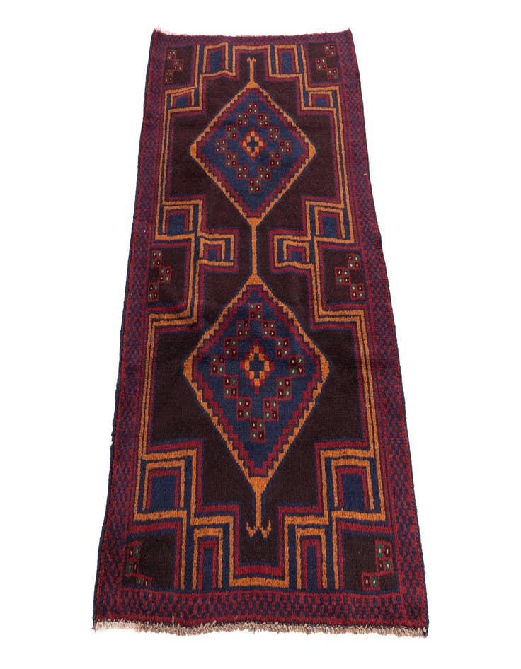 Detail image of 2' 10 x 4' 8 Hand Knotted Balouch Persian Wool Rug