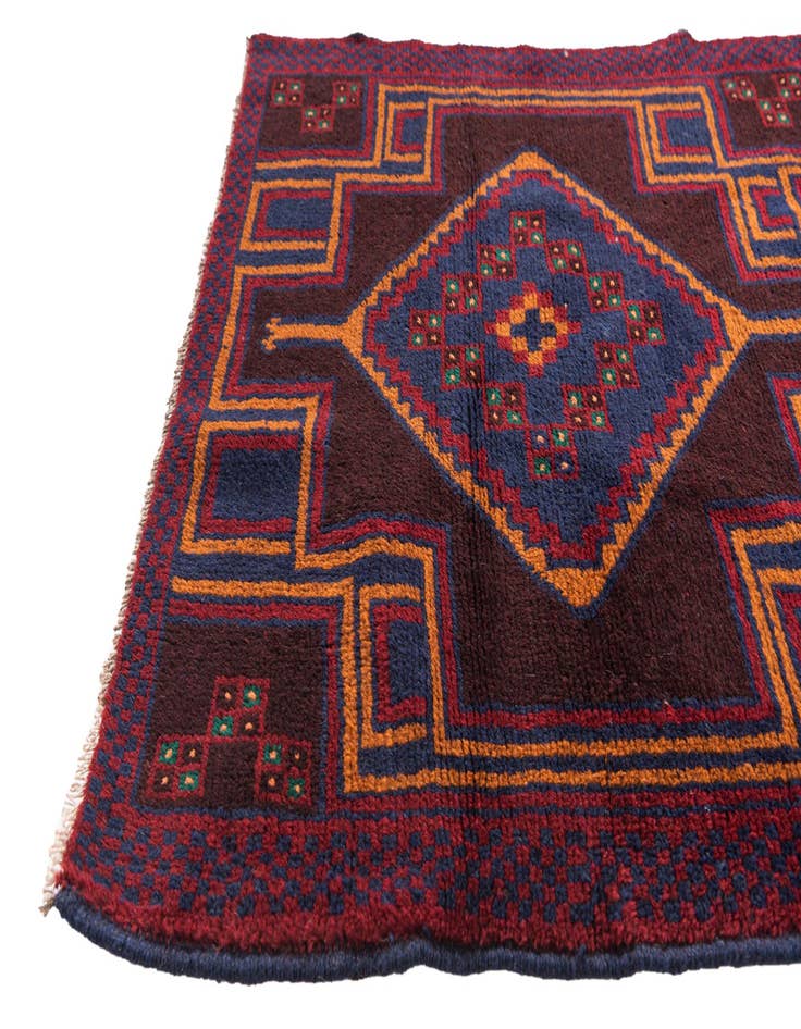 Detail image of 2' 10 x 4' 8 Hand Knotted Balouch Persian Wool Rug