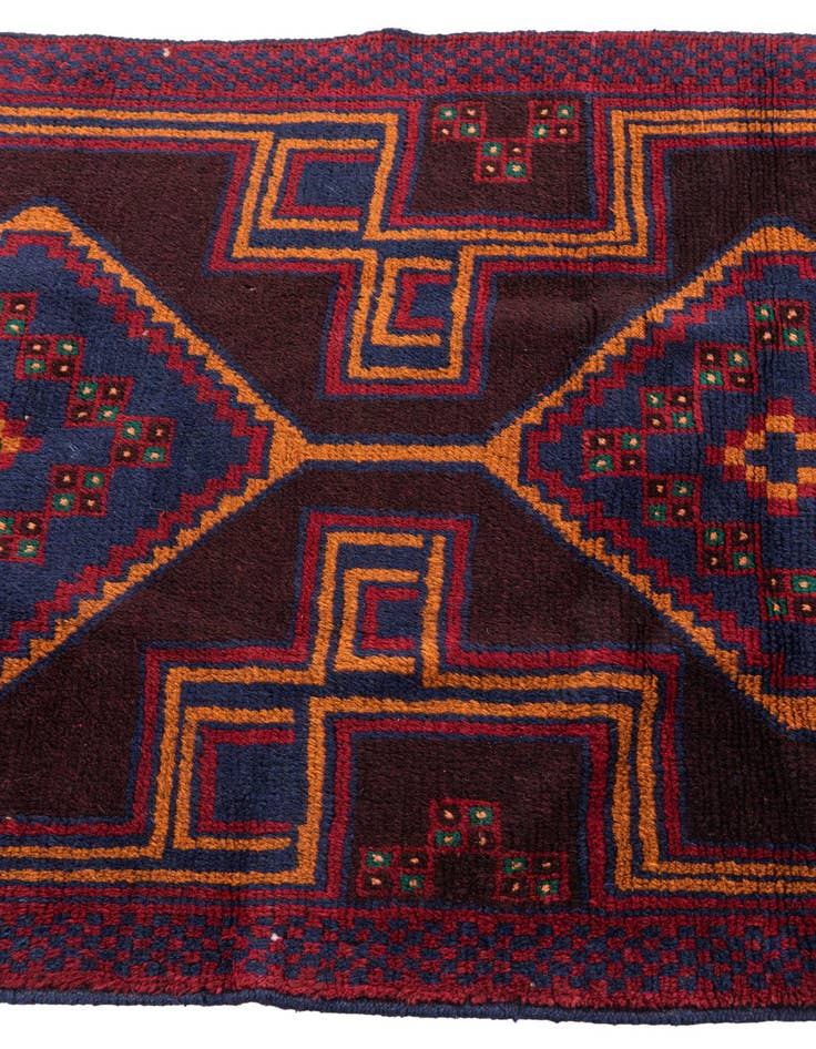 Detail image of 2' 10 x 4' 8 Hand Knotted Balouch Persian Wool Rug